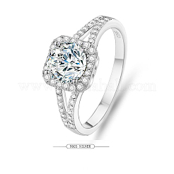 Кольца для пальцев из стерлингового серебра с родиевым покрытием и микропаве из кубических цирконий WG49295-12