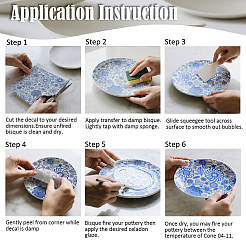 6 шт. 6 стиля бумажных керамических наклеек&nbsp;DIY-SD0002-07C