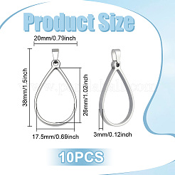 10 шт. подвески из нержавеющей стали 304 с открытой задней частью&nbsp;HJEW-UN00100