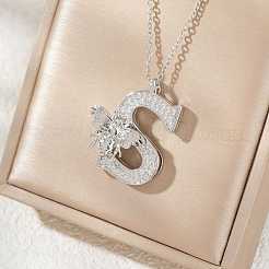 Colliers à pendentif en zircone cubique transparent micro pavé en laiton&nbsp;FS-WG7BC7F-12