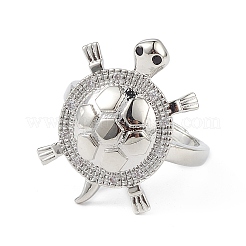 Anillo ajustable de tortuga con circonitas cúbicas&nbsp;RJEW-L100-022P
