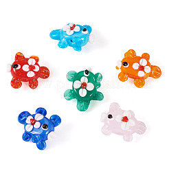 6 шт. 6-х цветные бусин-лэмпворк ручной работы с выпуклыми бусинами&nbsp;LAMP-TA0001-45