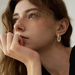6ペア2色304ステンレススチールオーバルフープピアス  ミックスカラー  26.5x16x2.5mm  ピン：1mm  3pairs / color&nbsp;EJEW-BBC0002-37A