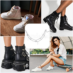 Сплав украшения для обуви двойная цепь AJEW-WH20048-20P