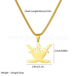 Винтажные ожерелья из нержавеющей стали с подвеской в виде исламского двойного меча для мужчин и женщин NU9878-1