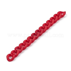 手作りのゴム引きスタイルのアクリルカーブチェーン  レッド  リンク：18.5x13.5x4.5mm  39.37インチ（1m）/連&nbsp;AJEW-JB00855-03