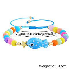 Браслеты из фарфора с бусинами в морском стиле с изображением рыб.&nbsp;LS-YA5775