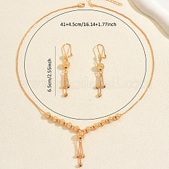Винтажное латунное колье и серьги с круглыми бусинами и кисточками для женщин.&nbsp;EI2858