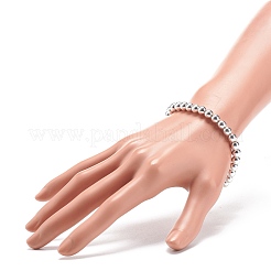 Bracciale elasticizzato con perline tonde in ematite sintetica&nbsp;BJEW-JB08582-02