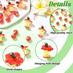 20 шт. 2 стиля подвески из смолы в виде яблока&nbsp;RESI-YW0004-67