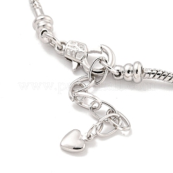 3 мм латунные круглые браслеты в европейском стиле со змеиной цепочкой для изготовления ювелирных изделий&nbsp;BJEW-G703-04P