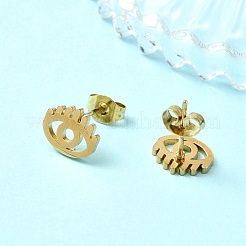 Ohrstecker-Sets aus 304 Edelstahl mit Mikropavé und Zirkonia für Damen&nbsp;EJEW-B112-01G-02