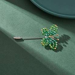 Булавка на лацкан с бабочкой из плетеных стеклянных бусин&nbsp;JEWB-TA00005