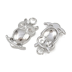 Подвеска в виде совы из нержавеющей стали 304 со стразами STAS-H242-02P