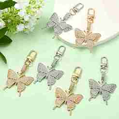 3 шт. подвеска в виде бабочки из сплава со стразами&nbsp;HJEW-YW00206