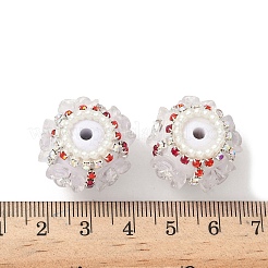 Бусины из смолы в виде цветка со стразами CLAY-NH0003-05S-04