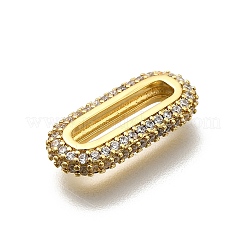Латунные микропаве прозрачные кубические цирконии овальные соединительные кольца&nbsp;KK-Z093-43G