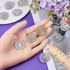 12 шт. пуговицы со стразами из сплава&nbsp;BUTT-GF0003-70