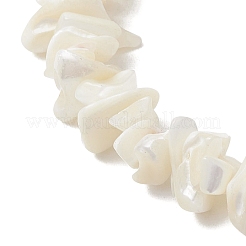 Braccialetti di perline di conchiglia in madreperla bianca naturale per amicizia di coppia&nbsp;BJEW-JB11533-02
