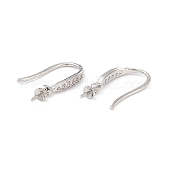 Ganci per orecchini in ottone con micro pavé di zirconi con placcatura a cremagliera&nbsp;ZIRC-F126-05P