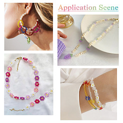 8 нитка 4 цвета прозрачные стеклянные бусины нити GLAA-TA0001-23