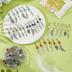 60 шт. маркеры петель из сплава и синтетической бирюзы HJEW-DC00087