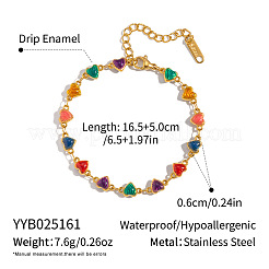 Herzförmige Armbänder aus emailliertem Edelstahl 304 für Damen&nbsp;AZ3410-1