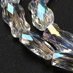 Прозрачные стеклянные бусины гальваническим пряди&nbsp;GLAA-G116-01A-AB01