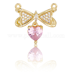 8 шт. латунные подвески-соединители с микропаве из кубического циркония&nbsp;KK-BBC0019-38