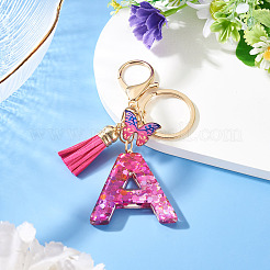 Llaveros de mariposa de resina de aleación&nbsp;KEYC-TADJ0002-02G-A