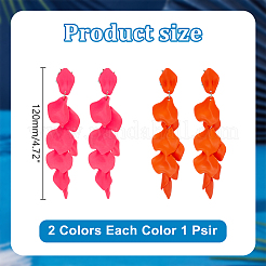 2 пара двухцветных акриловых сережек-гвоздиков&nbsp;EJEW-AR0001-14