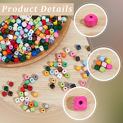 Perles en bois peintes par pulvérisation&nbsp;WOOD-PA0001-53C