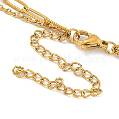 Ожерелья с подвесками-бантиками из нержавеющей стали 304 NJEW-L182-001G-02