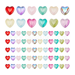 240шт 12 цвета прозрачные окрашенные распылением стеклянные бусины&nbsp;GLAA-PH0003-27