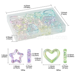 20шт 2 стиля УФ-покрытие прозрачные акриловые бусины OACR-FS0001-81