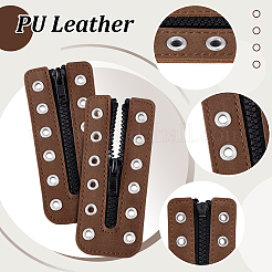 Inserts de fermeture éclair pour chaussures à lacets en cuir PU&nbsp;DIY-WH0671-072B