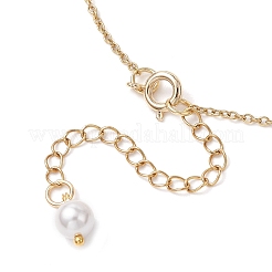 Круглые белые ракушечные жемчужины градуированные бусины ожерелья для женщин NJEW-JN05305