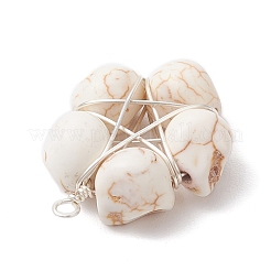 Подвески из бисера в виде черепа из синтетической бирюзы&nbsp;PALLOY-TA00297-06