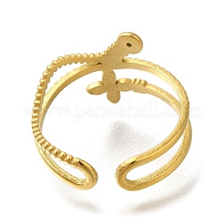 Ионное покрытие (ip) 304 нержавеющая сталь манжеты кольца для женщин&nbsp;RJEW-U017-03G