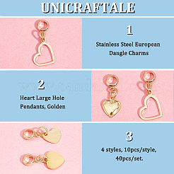 40 шт. 4 стиля европейских подвесок из нержавеющей стали 304 PALLOY-UN00005