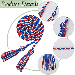 Appendino per toga da scapolo con frange e nappe doppie in poliestere&nbsp;FIND-WH20041-001B