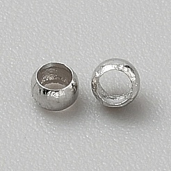 真鍮製つぶし玉カシメ玉  ロンデル  プラチナ  2x2mm  穴：1.4ミリメートル700個/ 10 G&nbsp;KK-WH0056-83A-P