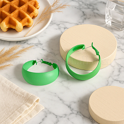 5 пара двухцветных серег-колец из цинкового сплава для женщин&nbsp;EJEW-HY0001-24