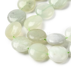 Природные плоские круглые Xiuyan нефрита бисер пряди&nbsp;G-L245-03A