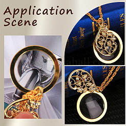 2 шт. ожерелье из сплава с цветком и стеклом с увеличительным стеклом для женщин&nbsp;MAGL-SP0001-01G