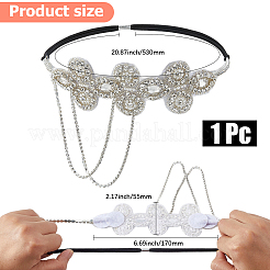 Цветок полиэстер стразы и сплав пластика жемчуг кисточка цепочка аксессуары для волос&nbsp;OHAR-WH20020-02S