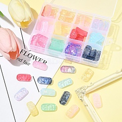 72 шт. 12-цветные прозрачные стеклянные подвески-соединители&nbsp;GLAA-FS0002-11