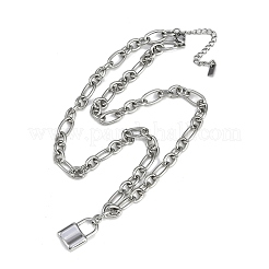 304 нержавеющая сталь замок подвеска Фигаро цепи ожерелья&nbsp;NJEW-I129-02P