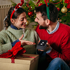 Красно-бумажные картонные шкатулки для драгоценностей&nbsp;LS-CBOX-BC0001-16