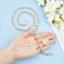 Алюминиевые кабельные цепи / скрепки цепочки для очков AJEW-AR0001-09G